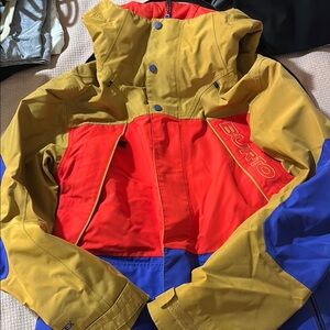 Burton Colorblock Ski Jacket - Red, Yellow, Blue